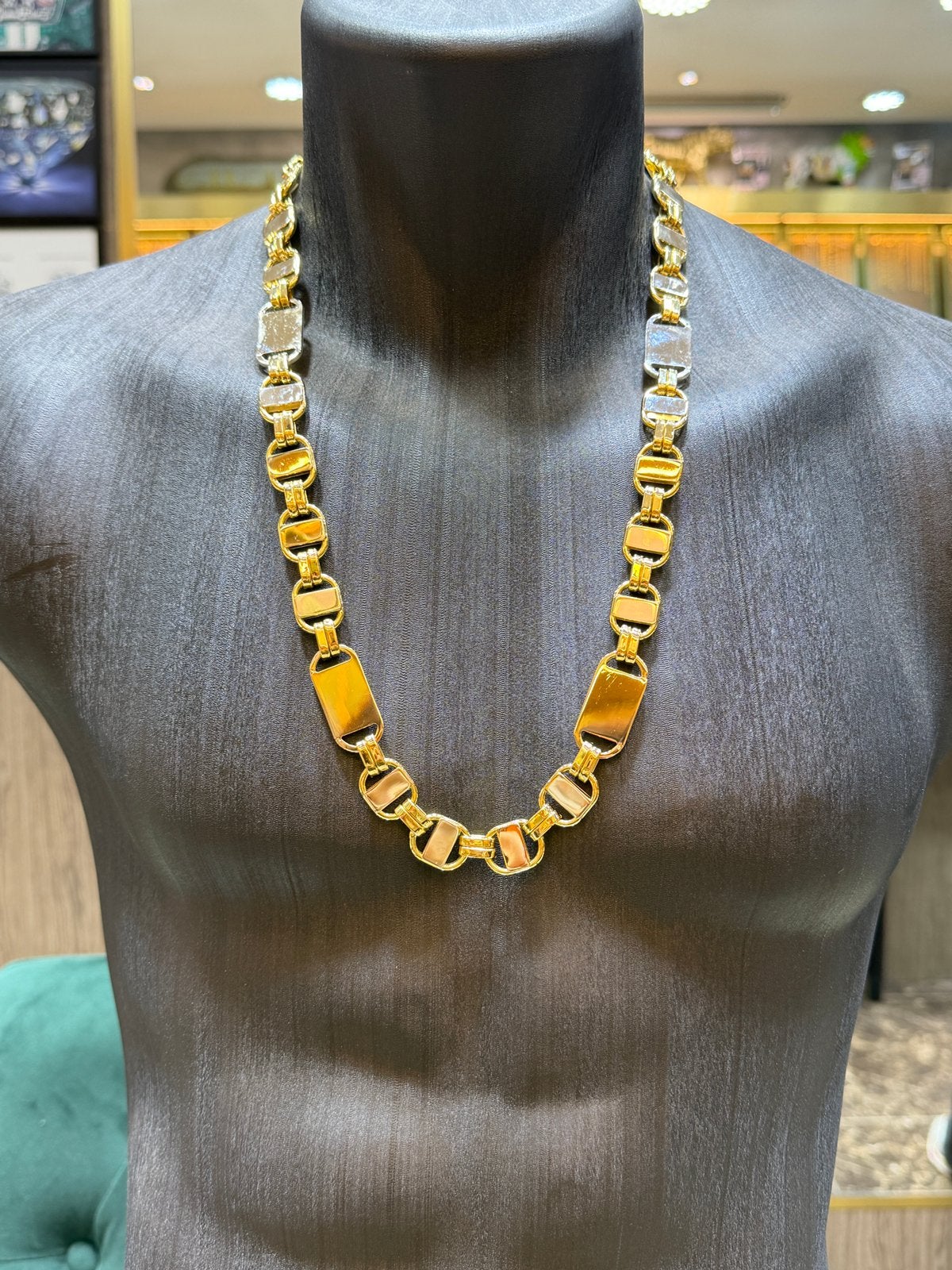 18KT Goud - 156.9 Gram-Ketting -PLATTE MAGNUM - Herenketting, Sieraden, Tassen en Uiterlijk, Ophalen, Nieuw, Goud