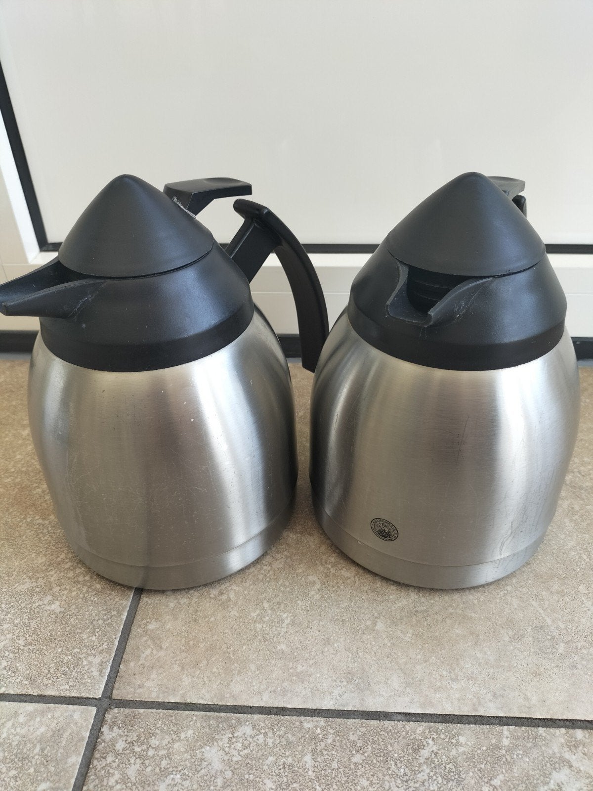 Gebruikte thermoskan 1 liter, Ophalen, Zilver, Metaal, Overige typen
