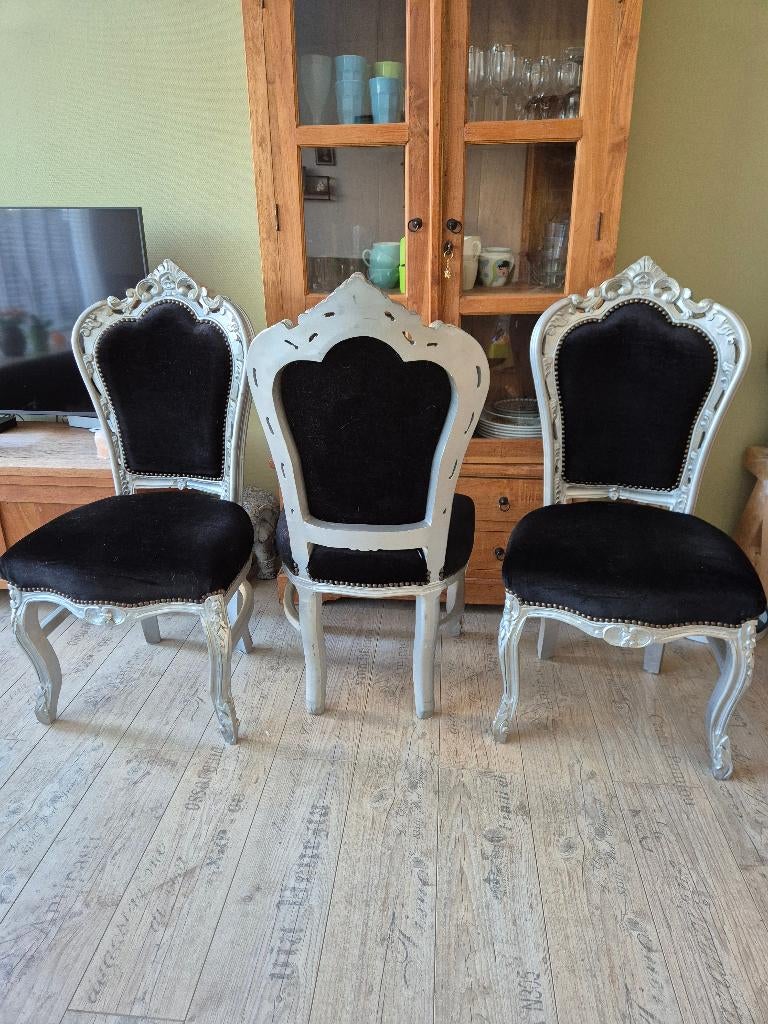 4 nog goede stoelen, Ophalen, Gebruikt, Barok, Zwart
