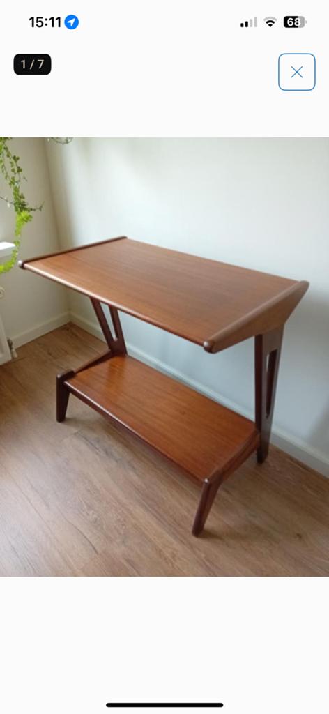 Gezocht! Louis van Teeffelen Bijzettafel, Minder dan 55 cm, Rond, Zo goed als nieuw, Ophalen