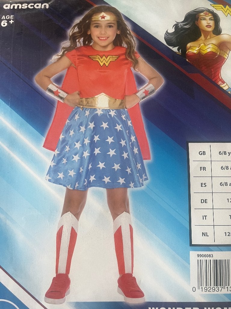 Verkleedkleren: Origineel DC Wonder Woman pak mt 128 NIEUW, Ophalen of Verzenden, Nieuw, 122 t/m 128, Meisje