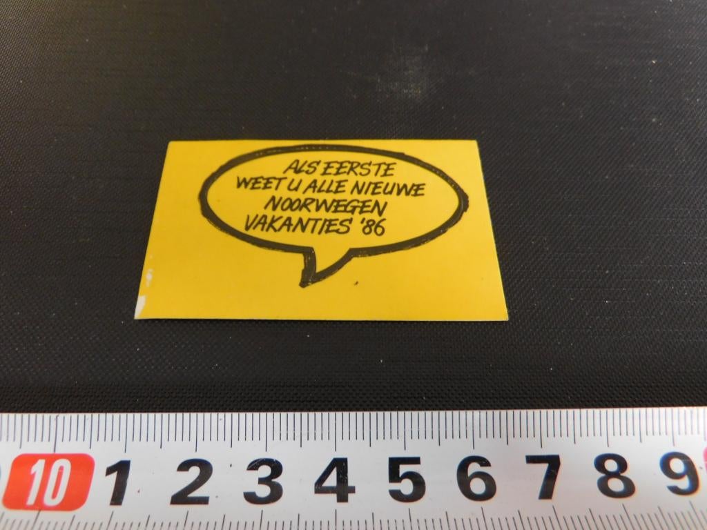 sticker als eerste weet u alle nieuwe noorwegen vakanties 86, Ophalen, Zo goed als nieuw