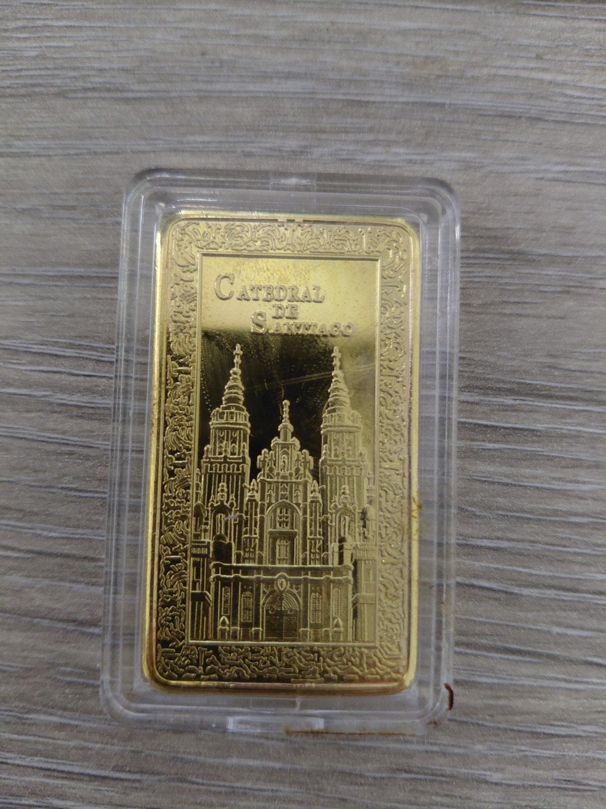 Vergulde herdenkingsbaar Kathedraal van Santiago, Ophalen of Verzenden, Nieuw