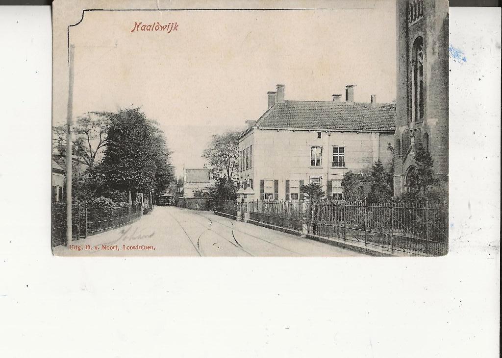 Naaldwijk Kerk en stoomlocomotief, Ophalen of Verzenden, Voor 1920, Ongelopen, Zuid-Holland