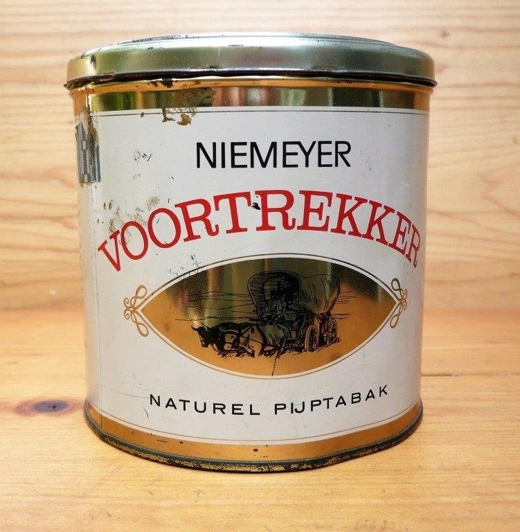 Blik - leeg. Niemeyer voortrekker naturel pijptabak blik 3., Ophalen of Verzenden, Gebruikt, Tabaksdoos of Verpakking
