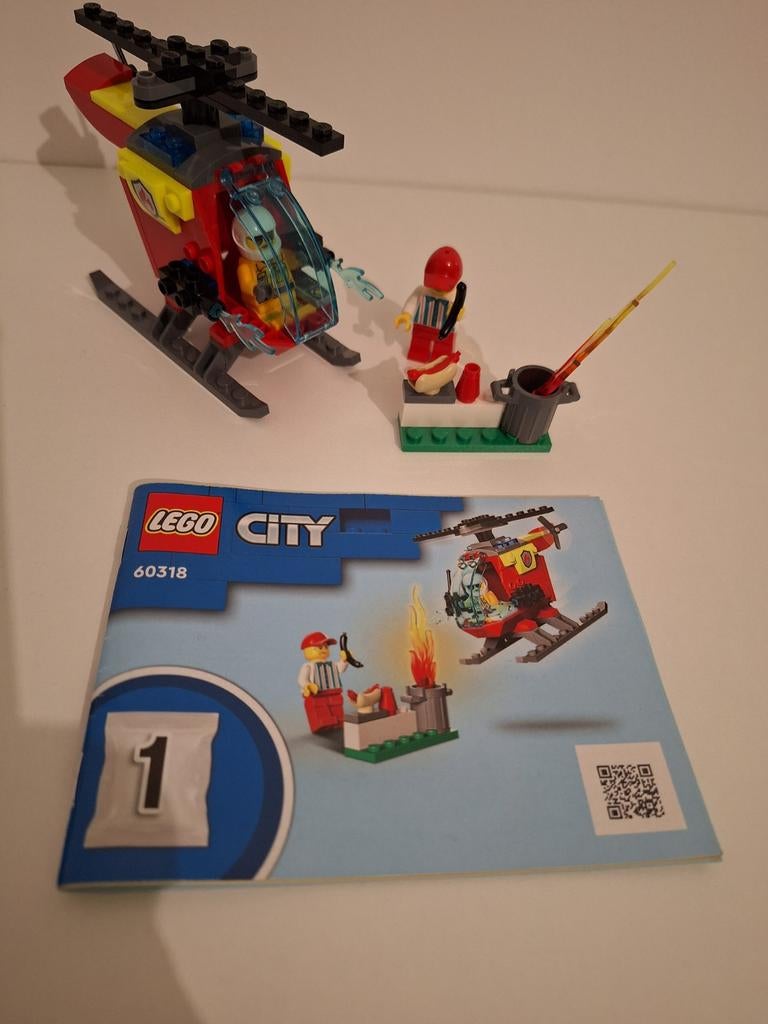 Lego city 60318 brandweer helikopter compleet met boekje, Compleet, City, Lego, Ophalen of Verzenden