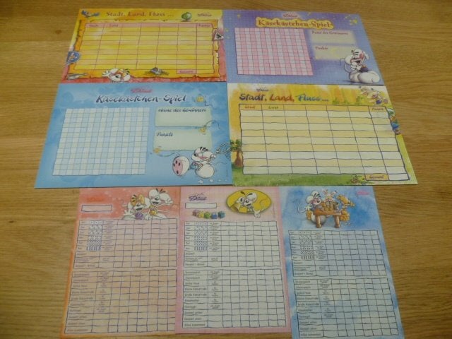 Diddl spelblok blaadjes (4x A5, 3x A6)  7 stuks oudere serie, Ophalen of Verzenden, Verschillende figuren, Nieuw, Papier, Kaart of Schrift