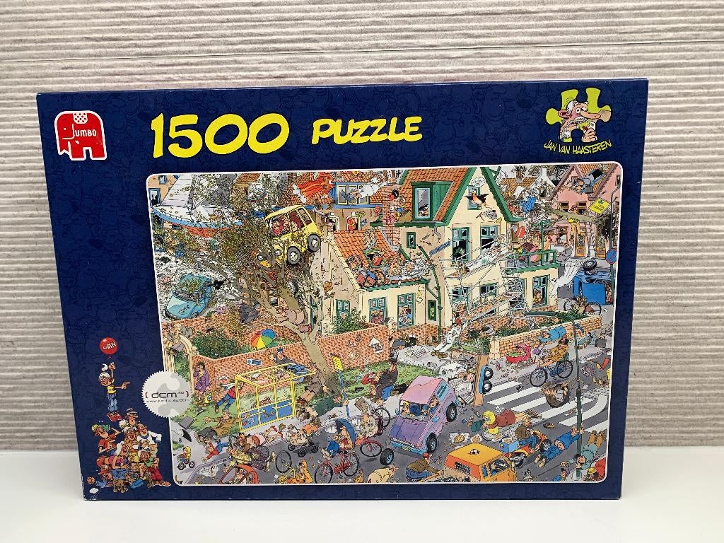 Jan van Haasteren puzzel De Storm 1500 stukjes, Ophalen of Verzenden, 500 t/m 1500 stukjes, Zo goed als nieuw, Legpuzzel