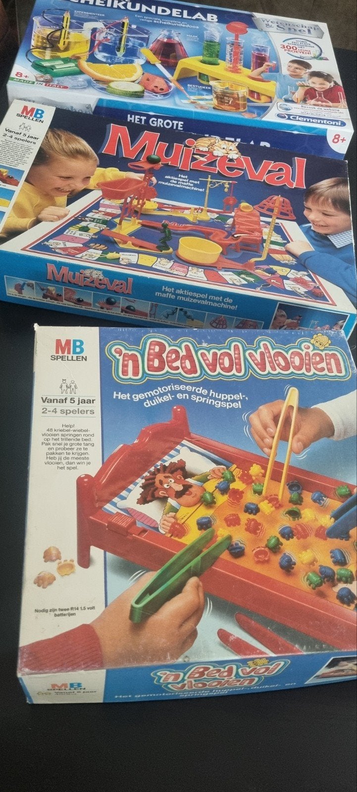 Bordspellen: Muizeval, In Bed Vol Vlooien, Scheikundelab, Ophalen of Verzenden, Gebruikt, Jongen of Meisje