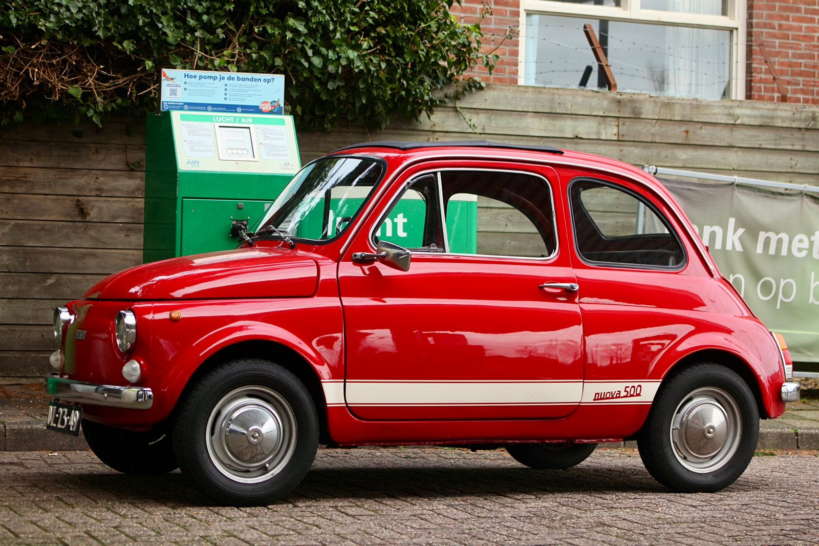 Fiat 500 nuova - 1968 - oldtimer - Rood, Voorwielaandrijving, Zwart, Handgeschakeld, 17 pk