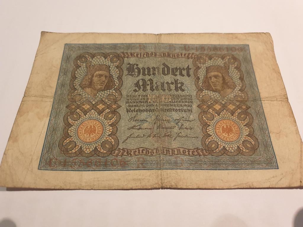 Reichsbanksnote Hundert Mark. 1920, Ophalen of Verzenden, Duitsland