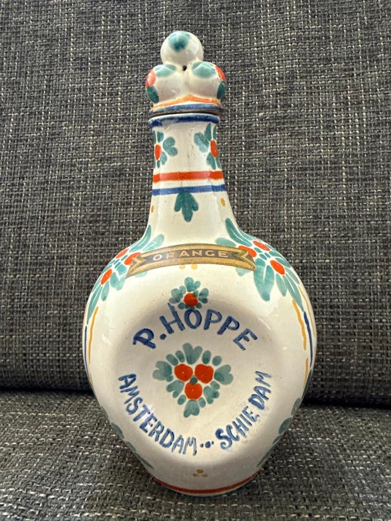 Antieke P. Hoppe likeurfles 1937 Huwelijk Juliana Bernhard, Verzamelen, Koninklijk Huis en Royalty, Ophalen of Verzenden, Gebruikt