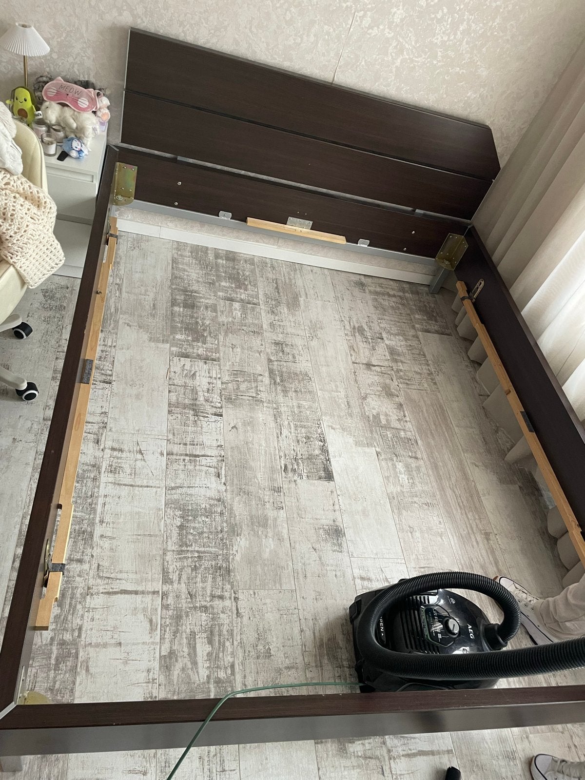 Tweepersoonsbed frame gratis 200x160 alleen frame!, Huis en Inrichting, Slaapkamer | Bedden, Ophalen, Gebruikt, Bruin, Tweepersoons