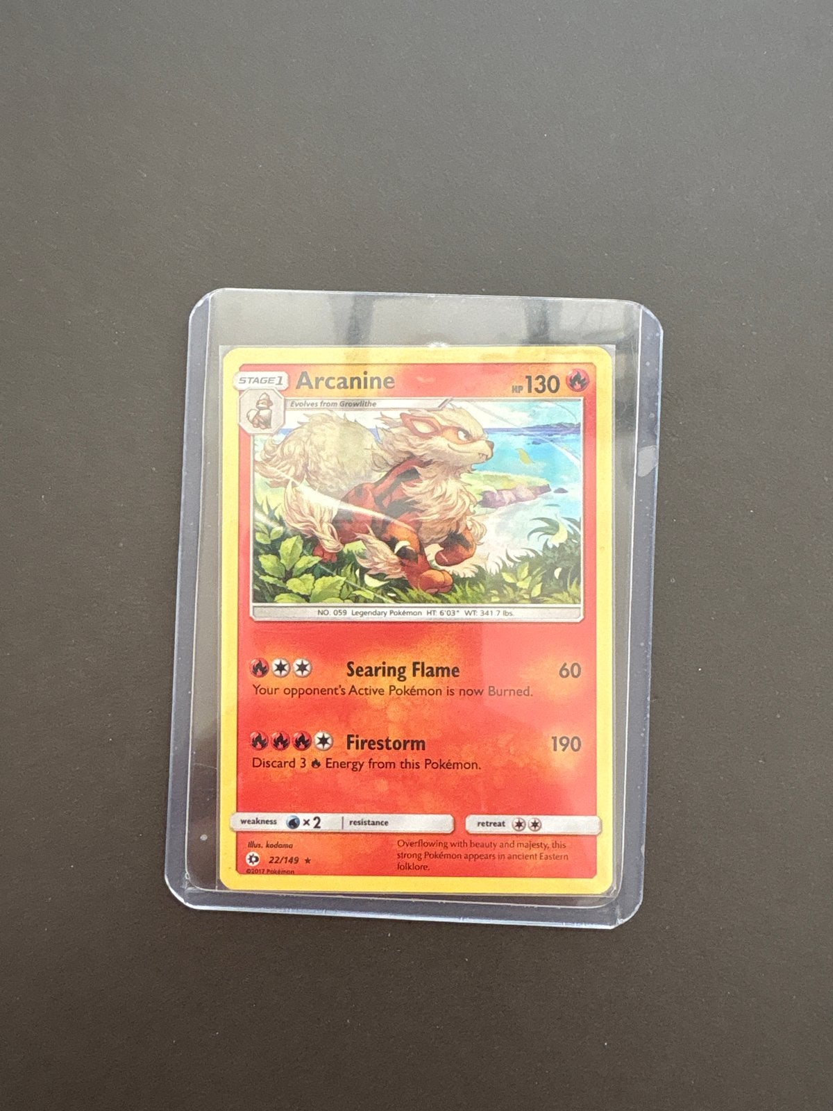 Pokémon Arcanine Kaart - Sun & Moon Base Set 22/149, Verzenden, Zo goed als nieuw, Losse kaart