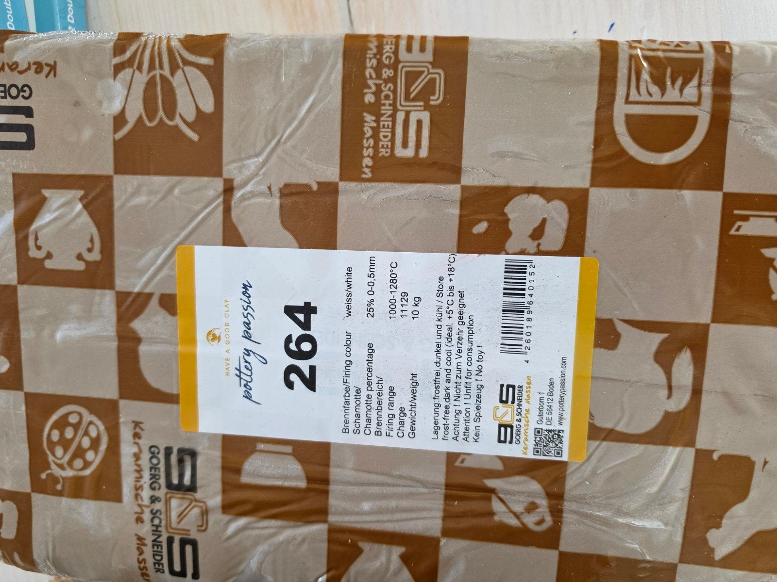 keramiekklei 264    25 % chamotte, creme, Ophalen, Nieuw