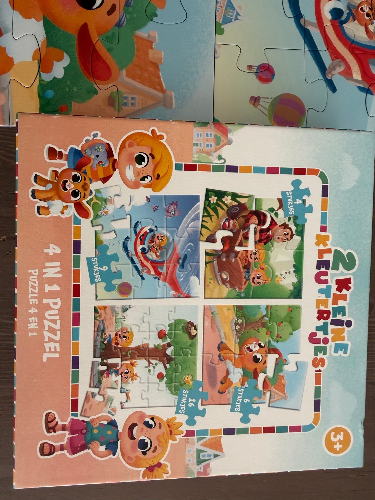 2 Kleine Kleutertjes 4-in-1 Puzzel - Te koop tot 30 juli, Ophalen, 10 tot 50 stukjes, Zo goed als nieuw, 2 tot 4 jaar