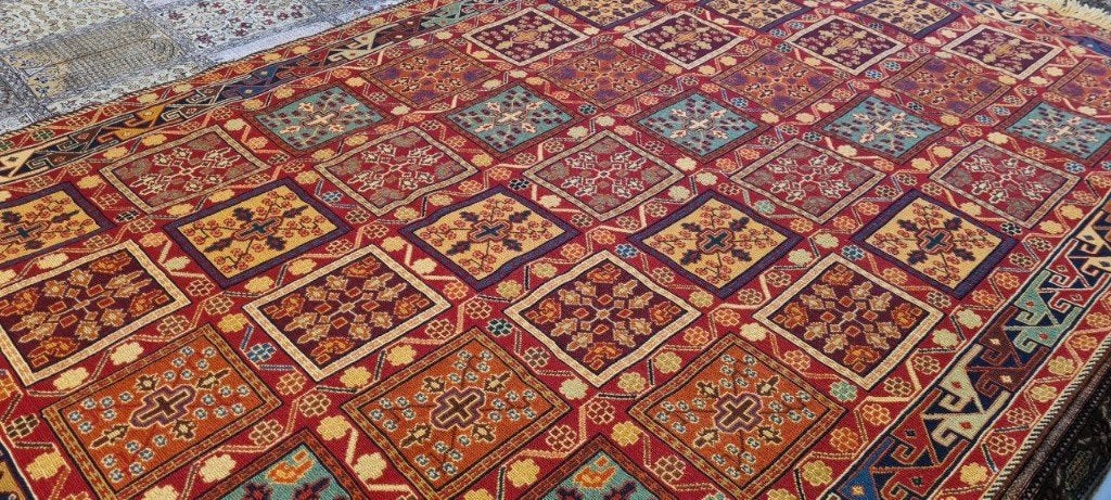 Perzisch tapijt Kelim Soumak 205 x 131/Handgeweven wol kleed, 100 tot 150 cm, Www.simatapijten.nl, Nieuw, Ophalen of Verzenden