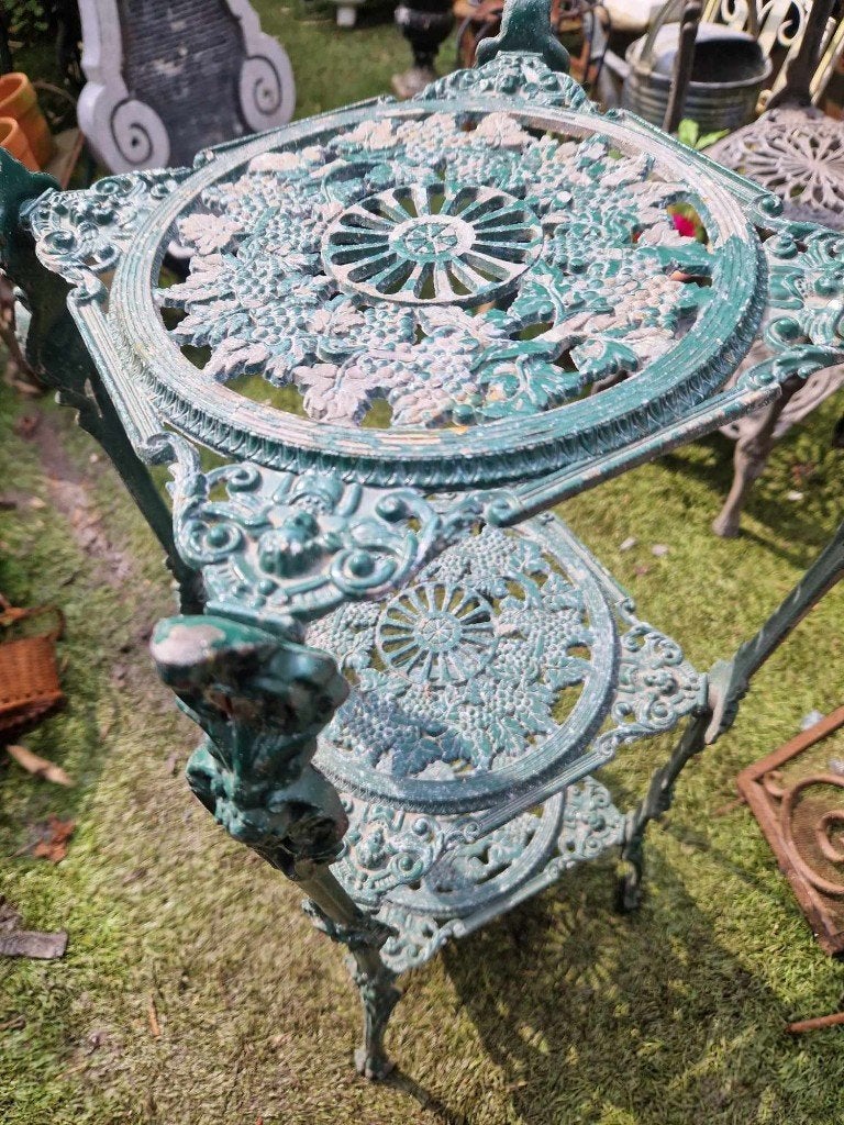 Mooie sierlijke messing etagère/of plantentafel (brocante), Ophalen, Gebruikt, Etagère, Metaal