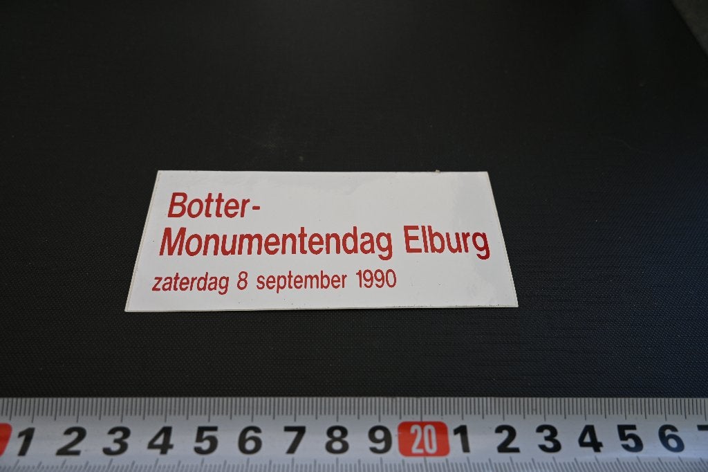 sticker 1990 botter monumentendag elburg, Ophalen, Zo goed als nieuw