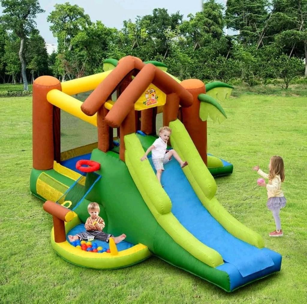 Opblaasbaar Springkasteel met Glijbaan en Zwembad, Ophalen of Verzenden, Nieuw