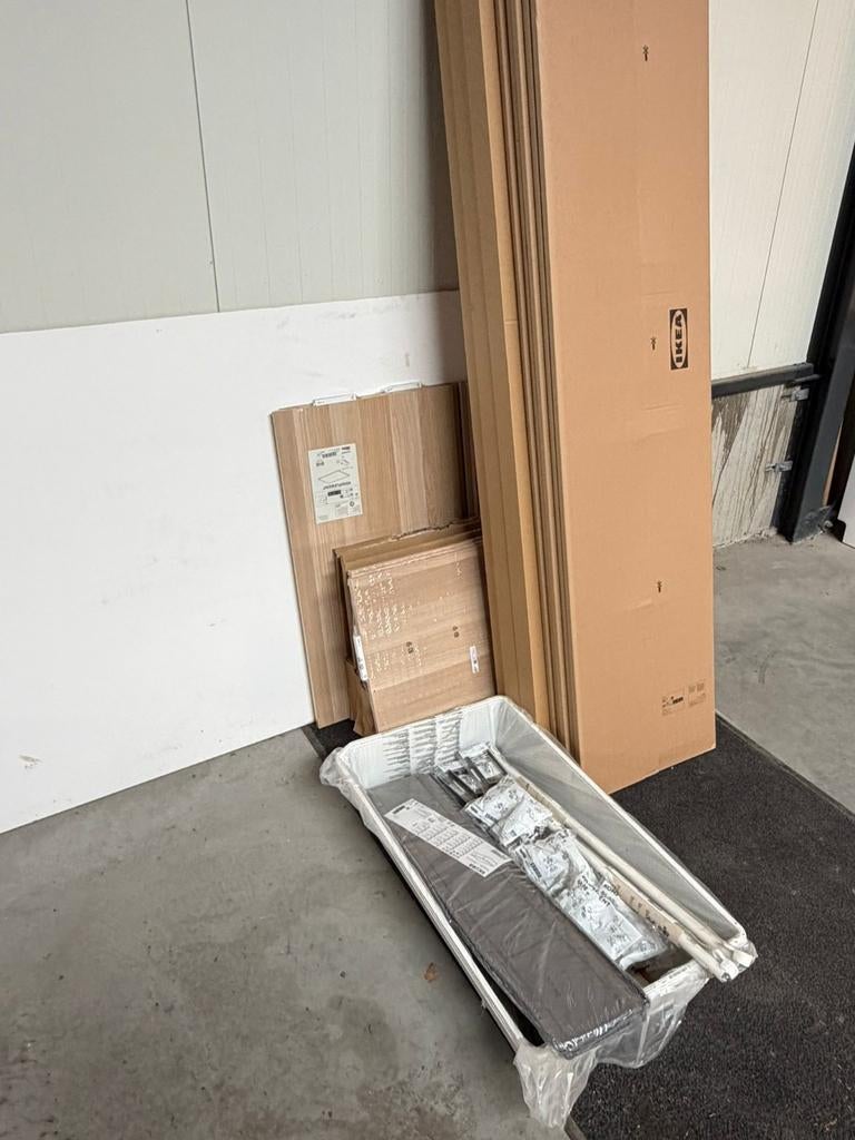 Nieuwe Ikea Pax kast - Eiken binnenkant, witte deuren, Ophalen, 200 cm of meer, Eikenhout, Nieuw