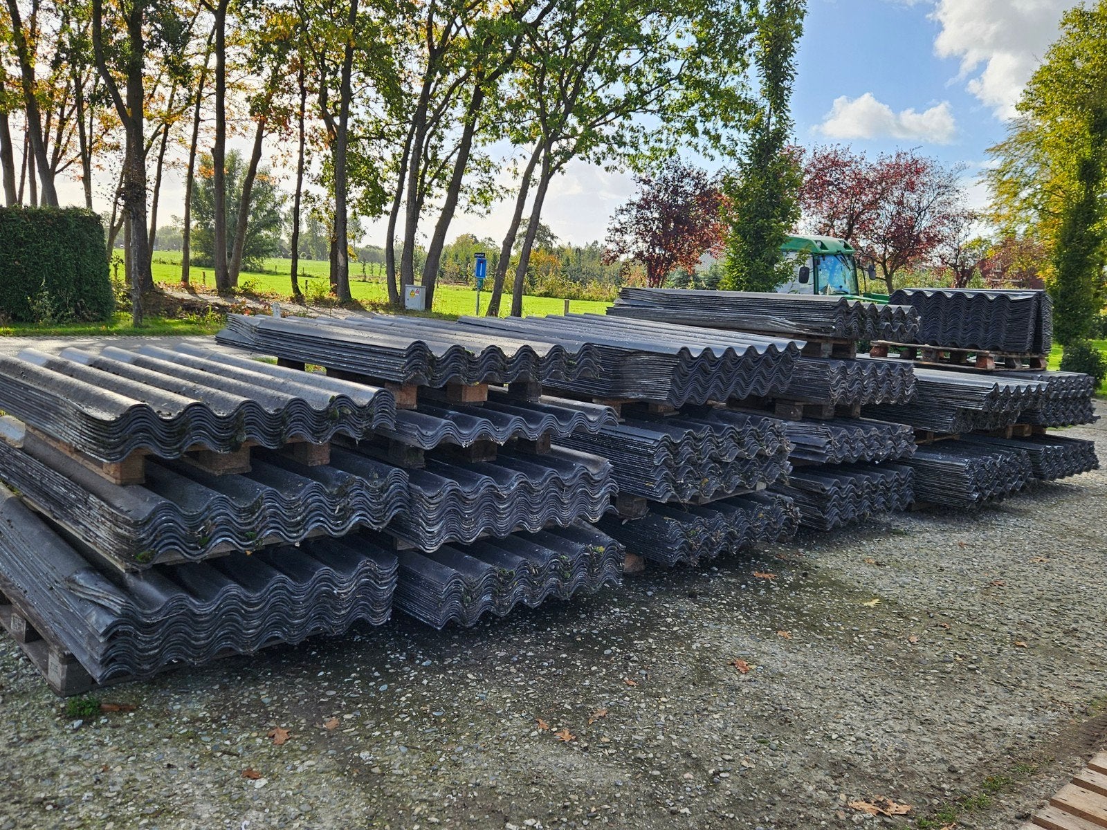 Gratis bezorgd 750 m2 golfplaten dakplaten asbestvrij rapp, Overige materialen, Gebruikt, Zwart, Ophalen of Verzenden