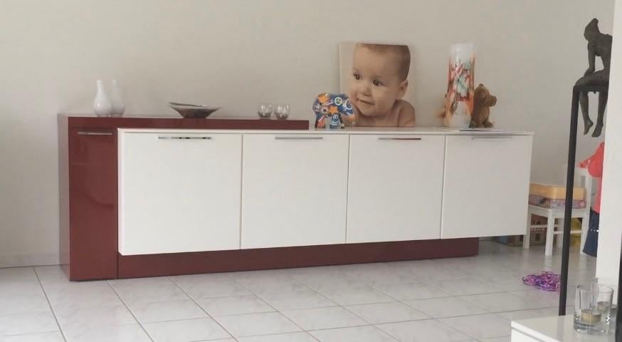 Modern dressoir wit, Huis en Inrichting, Ophalen, Met deur(en), Glas, Zo goed als nieuw