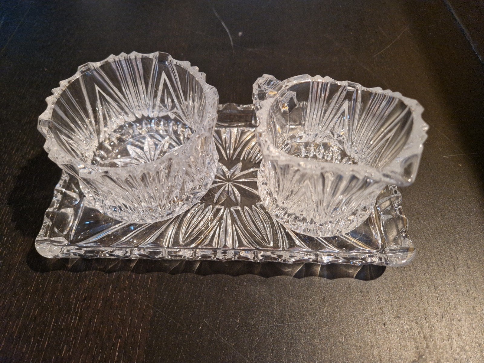 Vintage melkkannetje en suikerpot met dienblad, Antiek en Kunst, Ophalen of Verzenden
