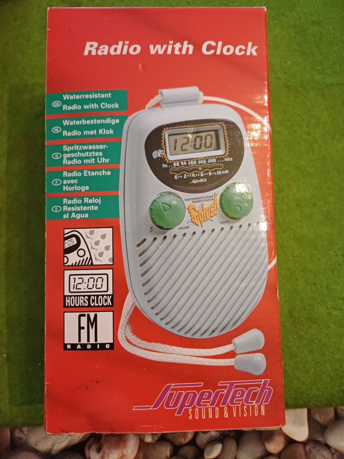 SuperTech Waterbestendige Radio met Klok - Nieuw in Doos, Ophalen of Verzenden, Nieuw, Radio