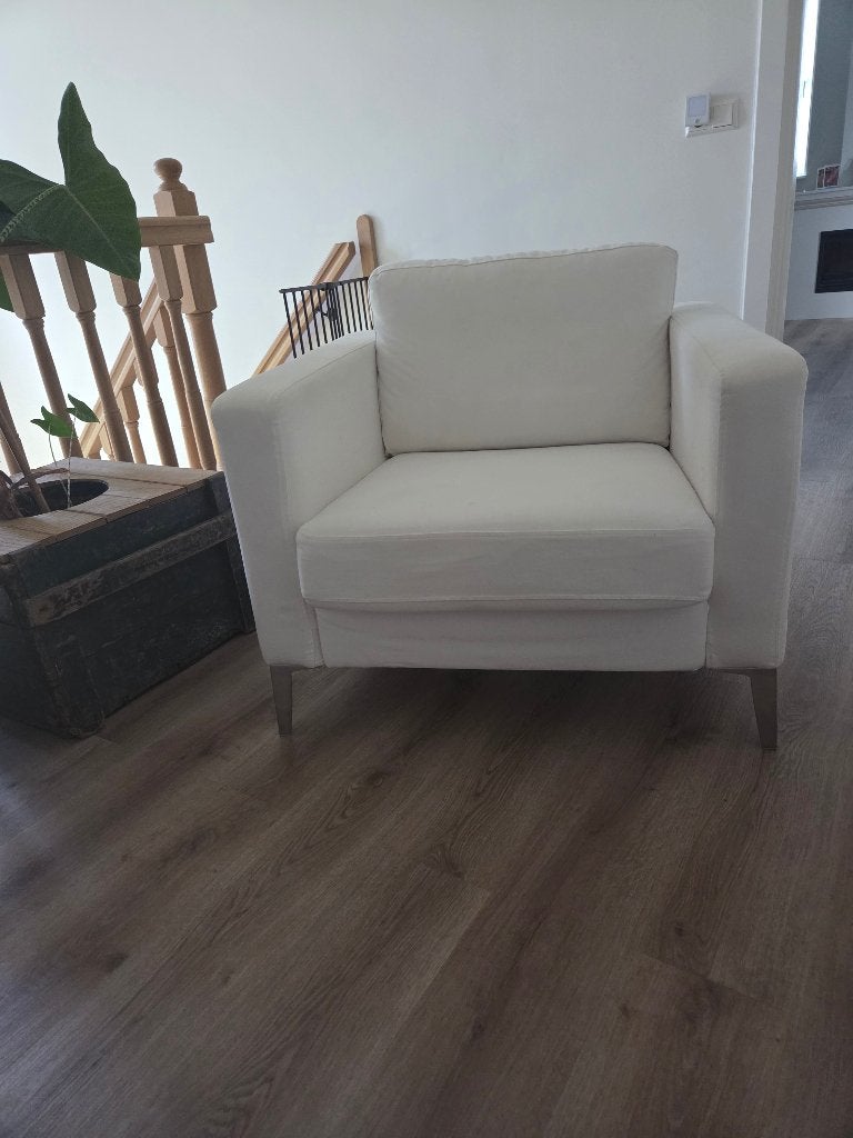 Fauteuil, Huis en Inrichting, Gebruikt, Wit, Ophalen of Verzenden, Eén