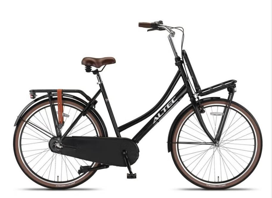 Altec Dutch Transportfiets 28 inch 3V - Mat Zwart (z.g.a.n), Terugtraprem, Versnellingen, Zo goed als nieuw, 50 tot 53 cm