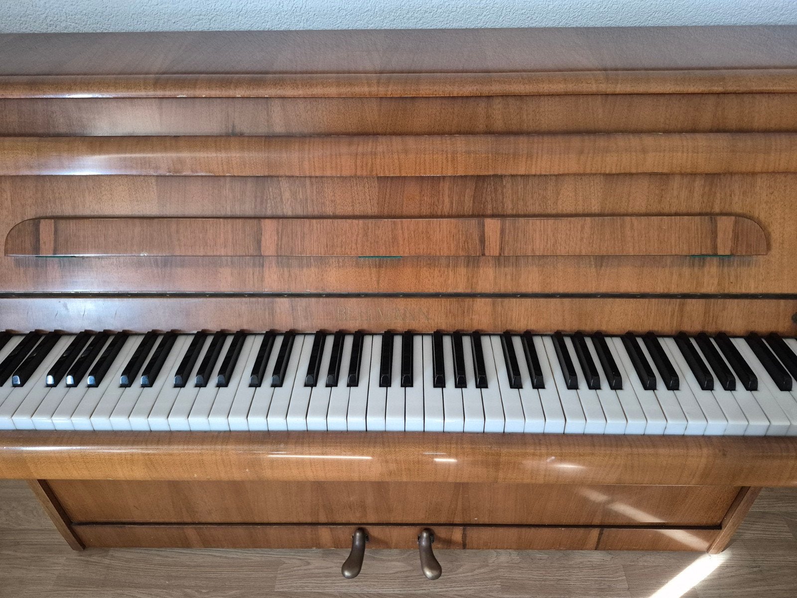 Bellman akoestische studiopiano recent gestemd nette staat, Ophalen of Verzenden, Gebruikt, Bruin, Piano