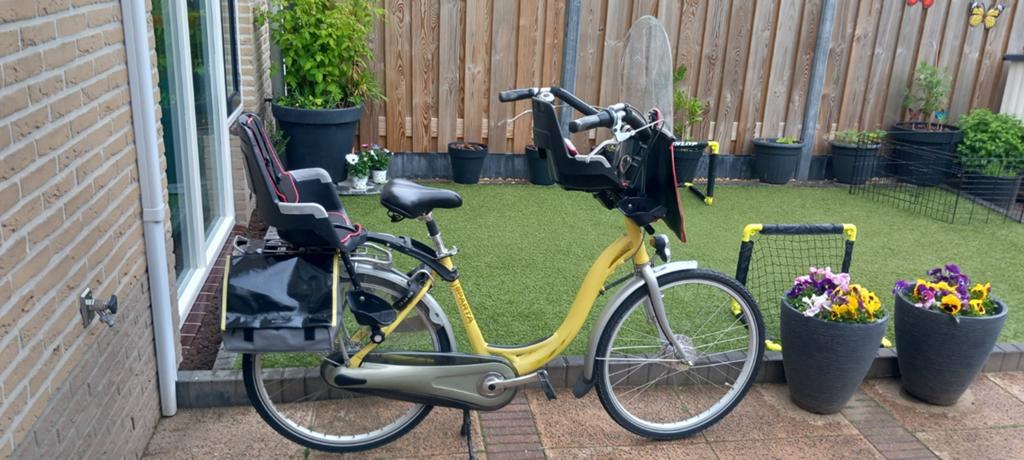 Sparta Trendy Amazone moederfiets met kinderzitjes, Fietsen en Brommers, Fietsen | Dames | Moederfietsen, Ophalen, 2 zitjes, Sparta