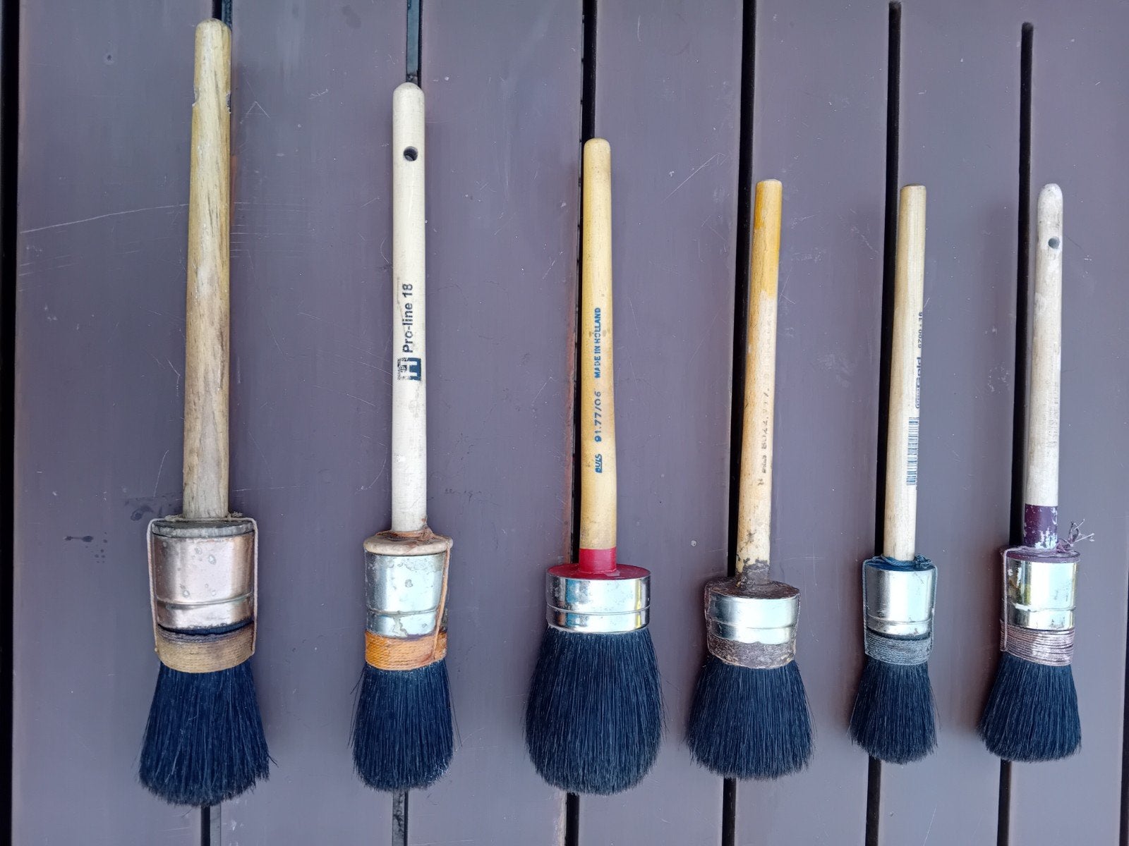 Set van 6 ronde kwasten varkenshaar, Ophalen of Verzenden, Overige typen