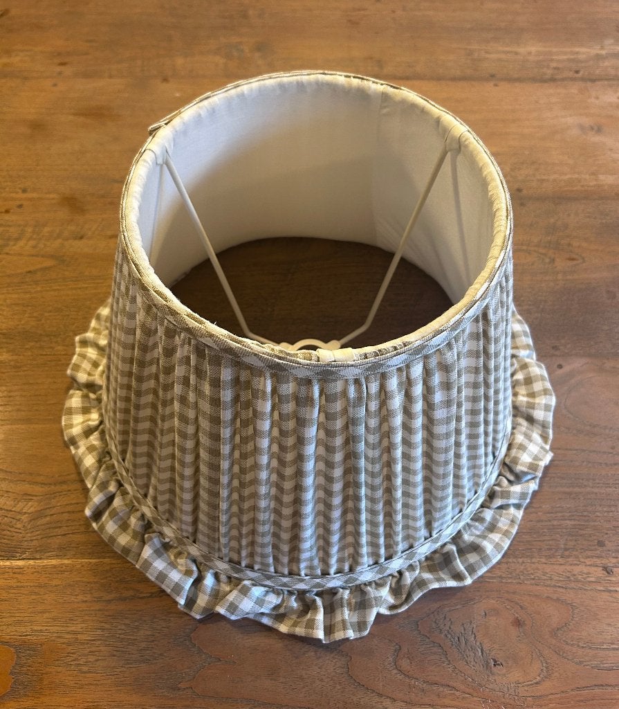 Lampenkappen met ruitjes en ruches, Rond, Nieuw, Klassiek, Engels, ruitjes, Gingham, Ophalen of Verzenden