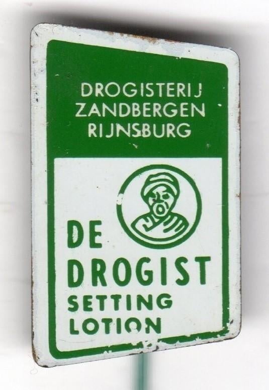 Speldje DE DROGIST DROGISTERIJ ZANDBERGEN RIJNSBURG (A5), Ophalen of Verzenden, Gebruikt, Overige onderwerpen