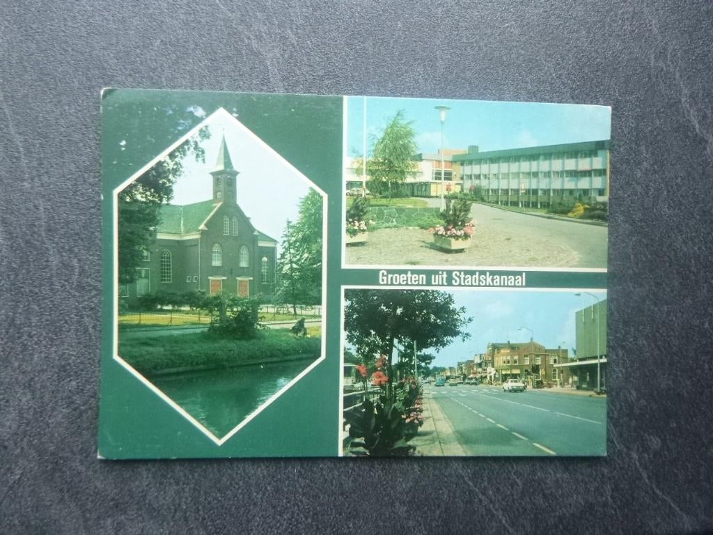 Stadskanaal, Hoofdstraat/nh kerk/Refaja ziekenhuis 1980, Verzenden, 1980 tot heden, Gelopen
