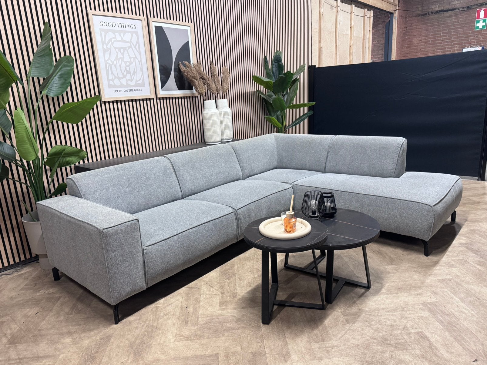 ZGAN NOUS Living Hoekbank Brent - Grijs - 275 x 210, 250 tot 300 cm, -, -, Hoekbank