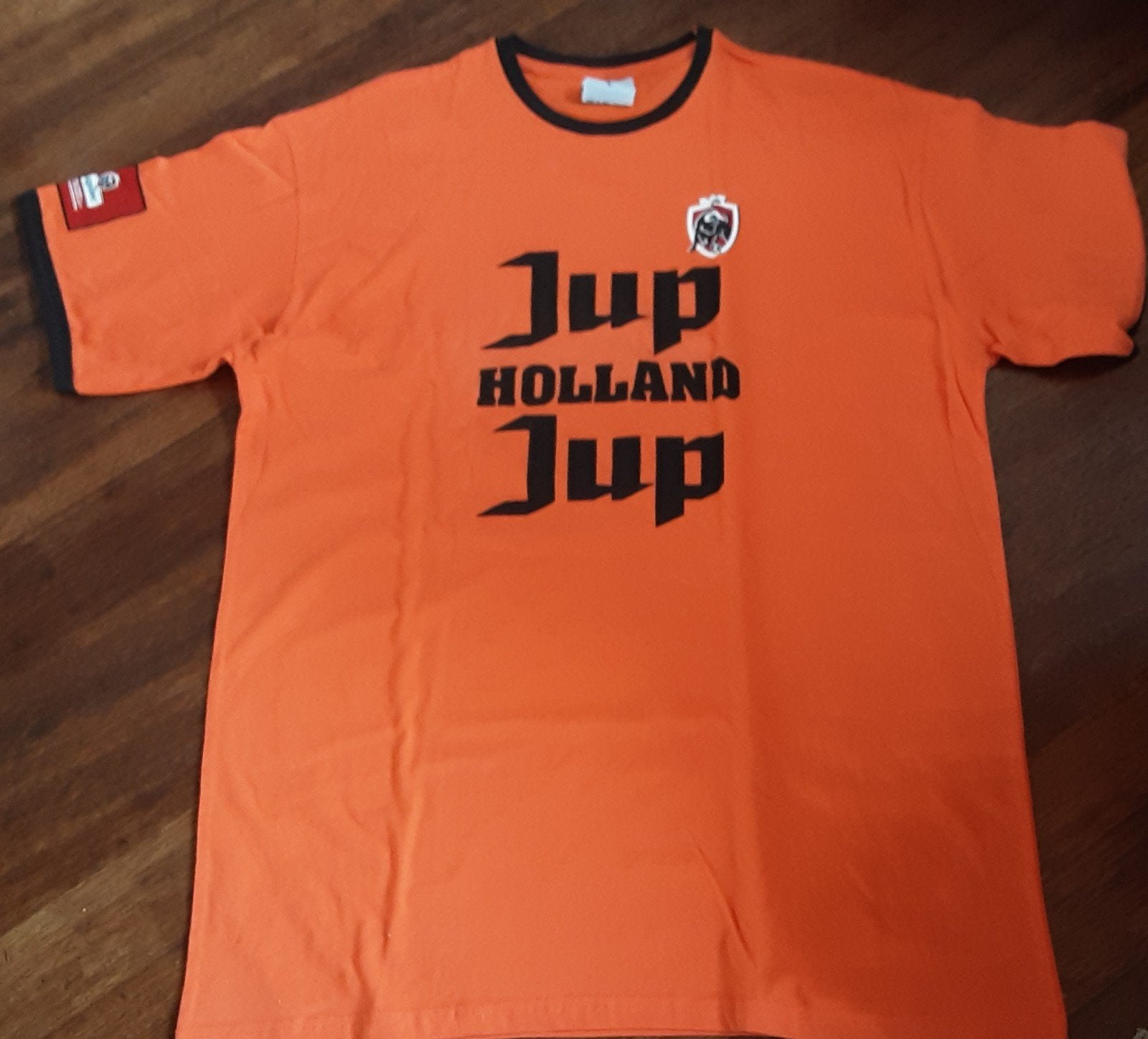 Oranje T shirt maat L, Verzamelen, Biermerken, Ophalen of Verzenden, Nieuw, Kleding, Jupiler