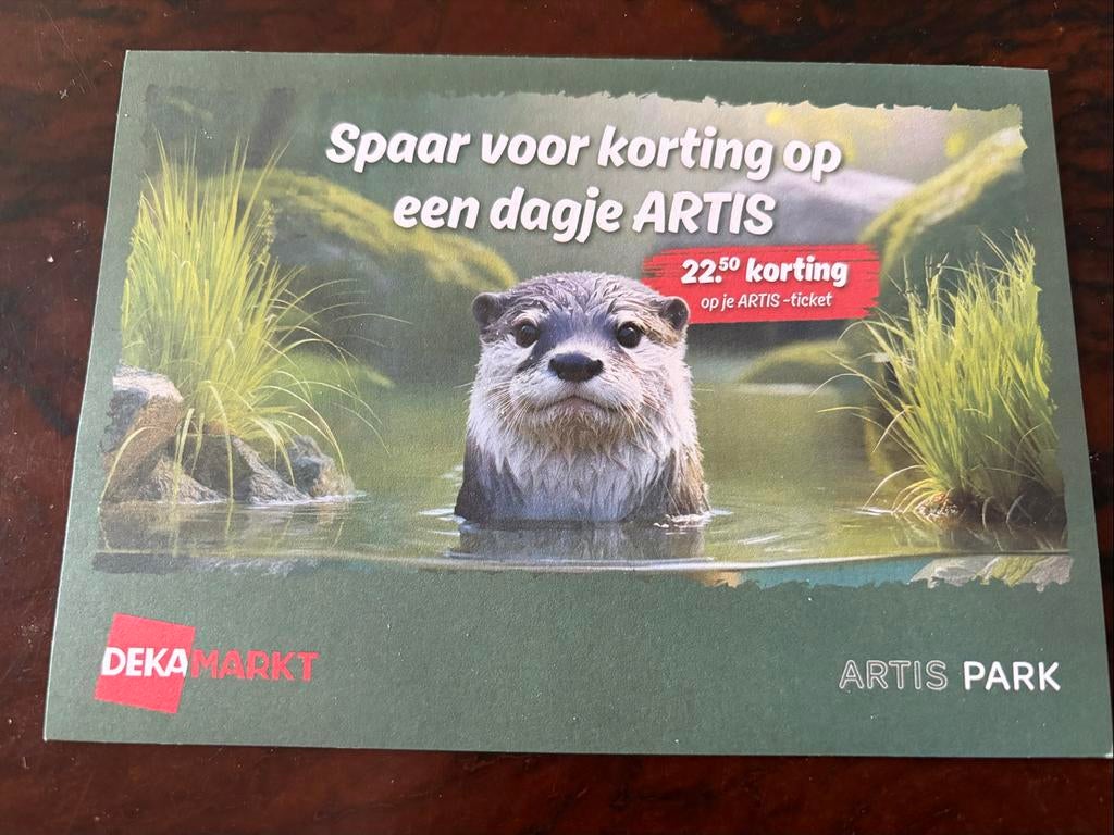 22,50 euro korting voor Artis, Eén persoon, Ticket of Toegangskaart