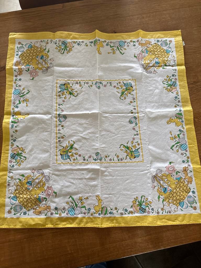Vierkant Pasen Tafelkleed 73x73 cm - 100% Katoen, Ophalen of Verzenden, Zo goed als nieuw, Vierkant, Binnen