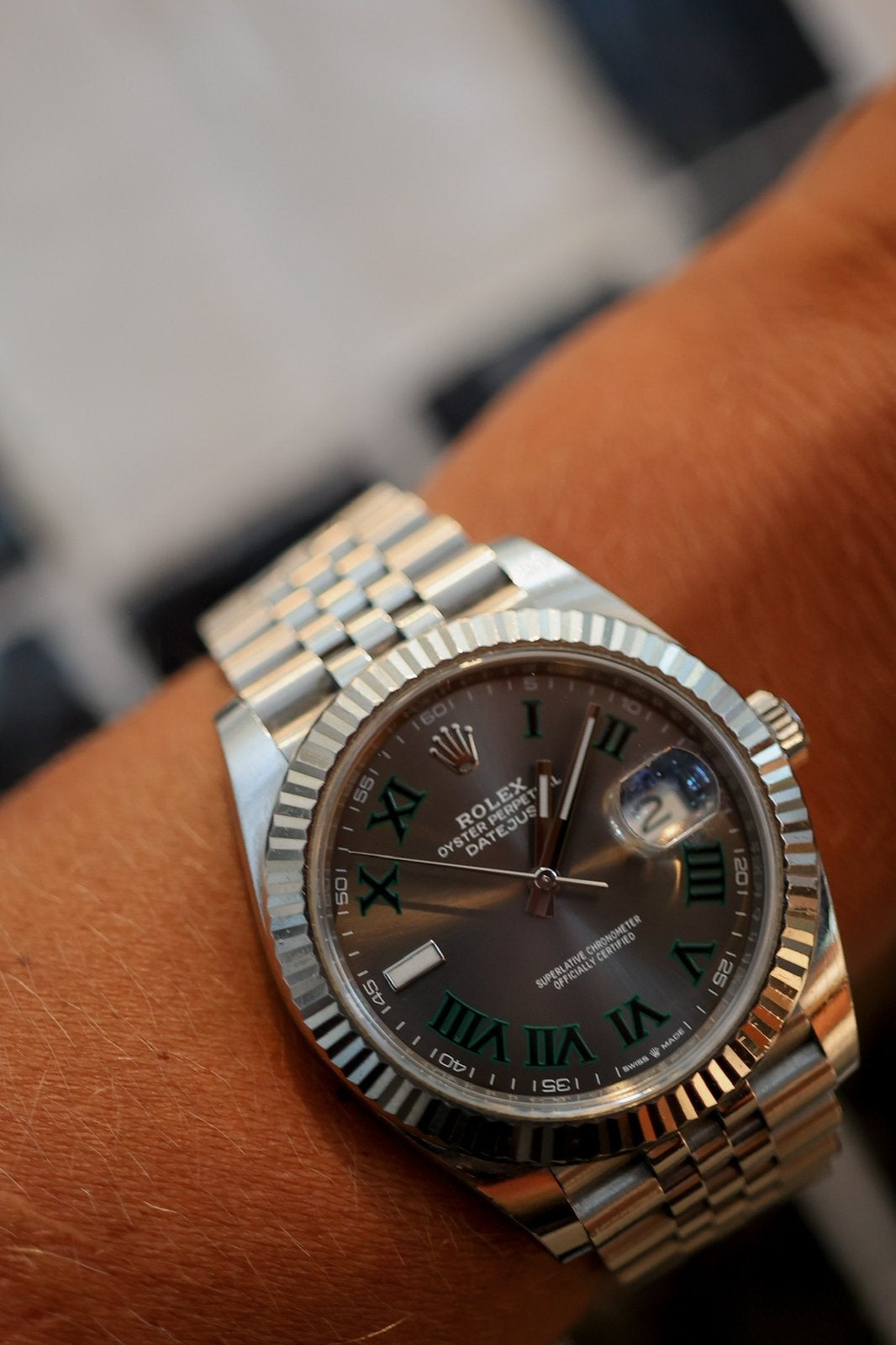 Rolex Datejust Wimbledon 41mm, Sieraden, Tassen en Uiterlijk, Ophalen, Staal, Rolex, Polshorloge