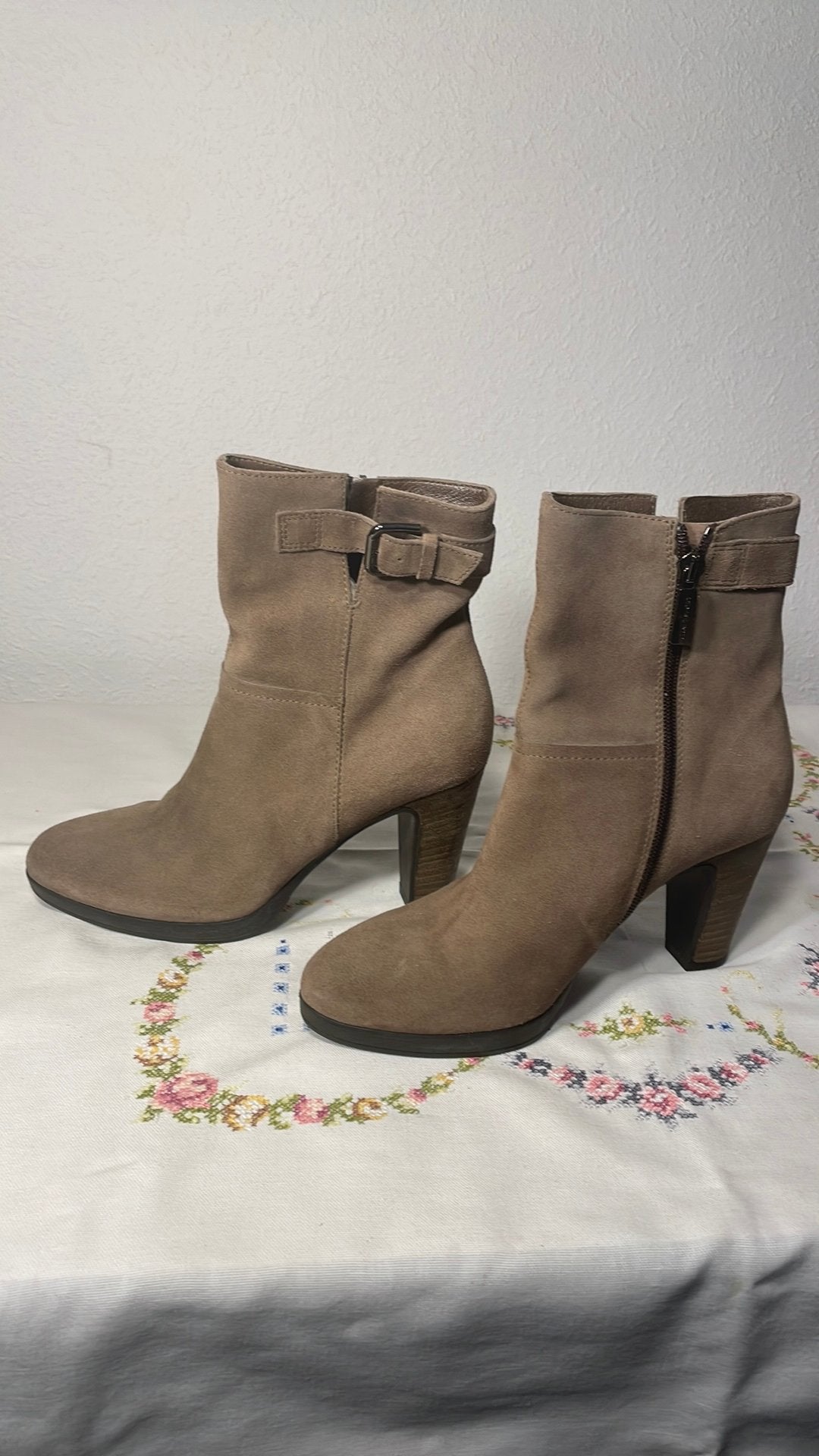 Bruinbeige lederen laarzen Janet Sport mt 37, Ophalen of Verzenden, Nieuw, Zwart, Hoge laarzen