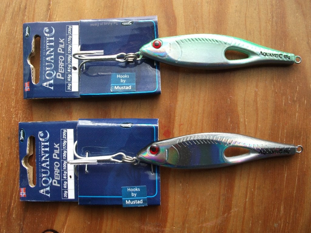 2 stuks 85 grams Aquantic roofvis pilkers / kunstaas pilkers, Ophalen of Verzenden, Nieuw, Overige typen