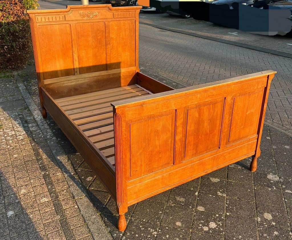 Houten bed 190x120cm met rolbodem, Ophalen, Gebruikt, Bruin, 190 cm of minder