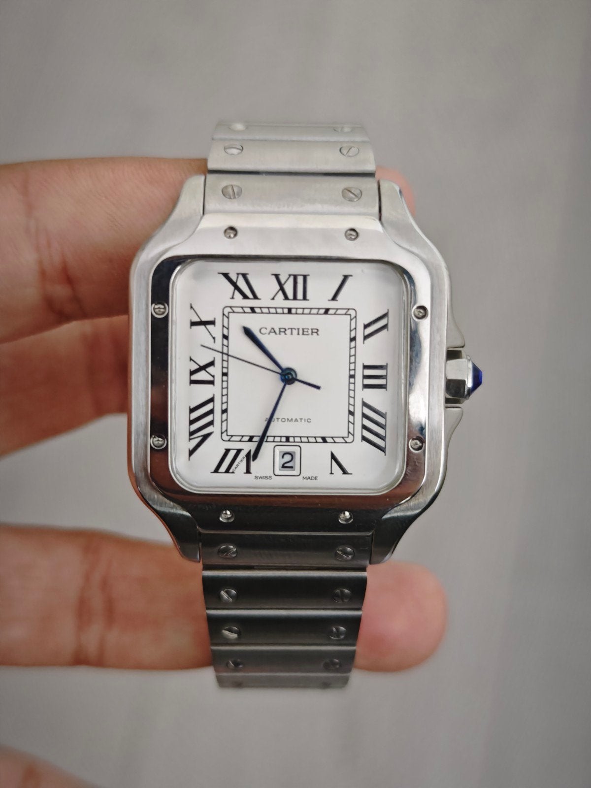 Cartier Santos 40mm, Overige merken, Staal, Staal, Polshorloge