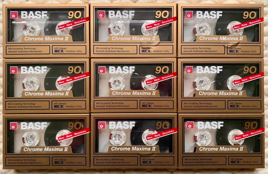 NOS BASF CHROME MAXIMA II 90 1989 cassettebanden CMII 90 OVP, 2 t/m 25 bandjes, BASF, Basf SE Carl-Bosch-Straße 38⁩ 67063 Ludwigshafen am Rhein Duitsland