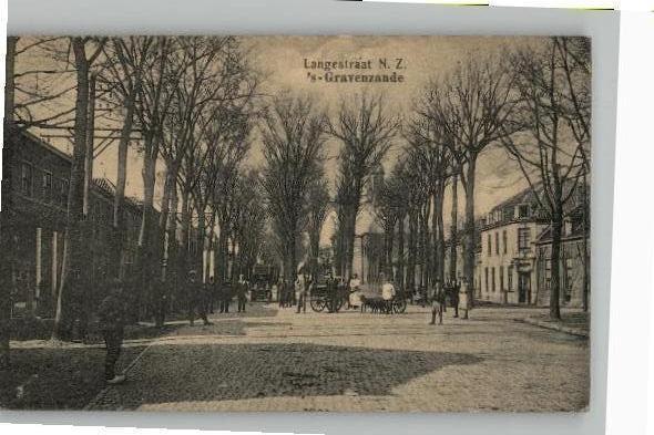 's Gravenzande Langestraat N. Z. hondenkar TOPKAART st1928, Verzenden, 1920 tot 1940, Gelopen, Zuid-Holland