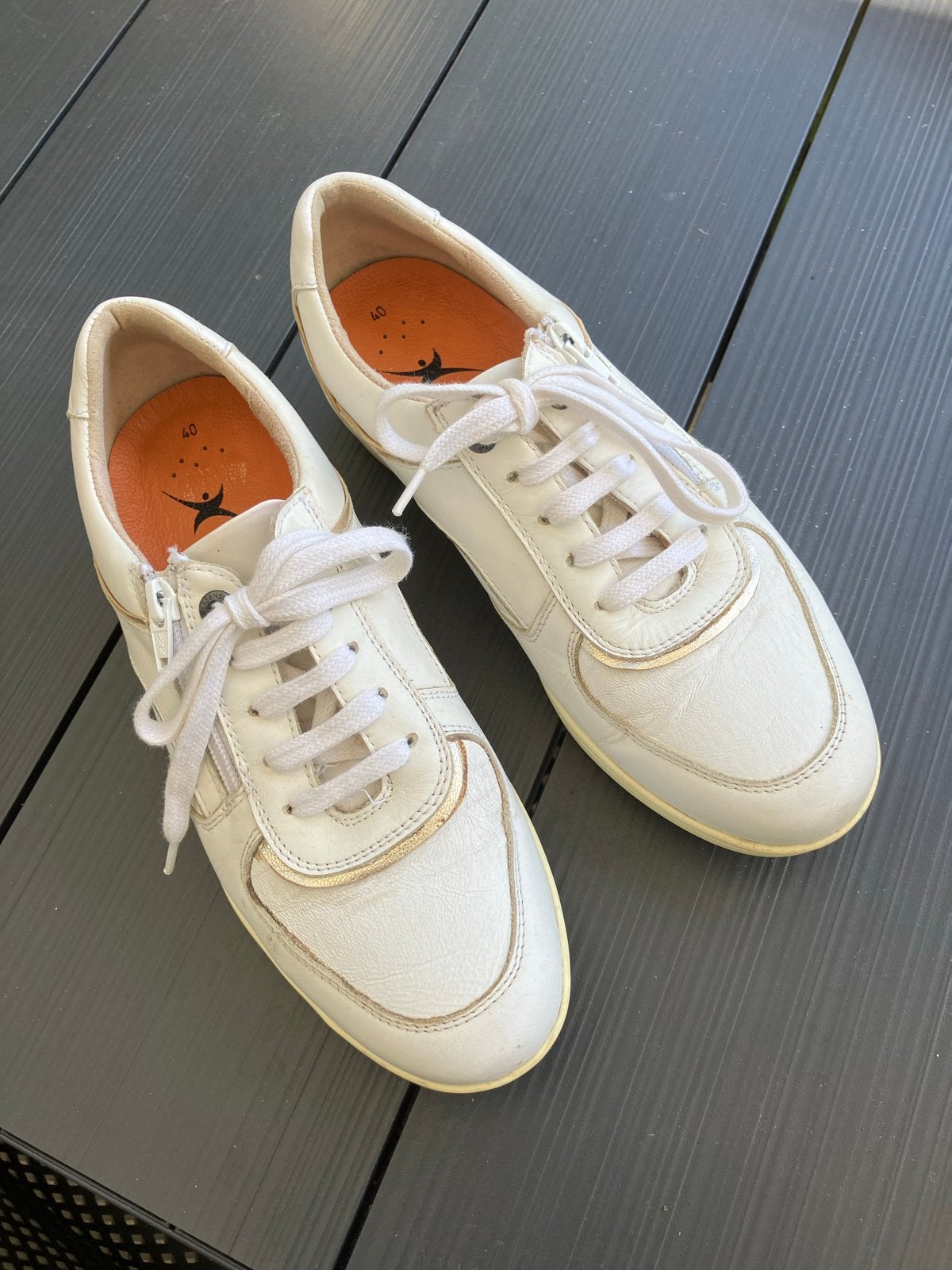 Witte Xsensible sneakers met veters en rits Mt 40, Ophalen of Verzenden, Gedragen, Wit, Sneakers of Gympen