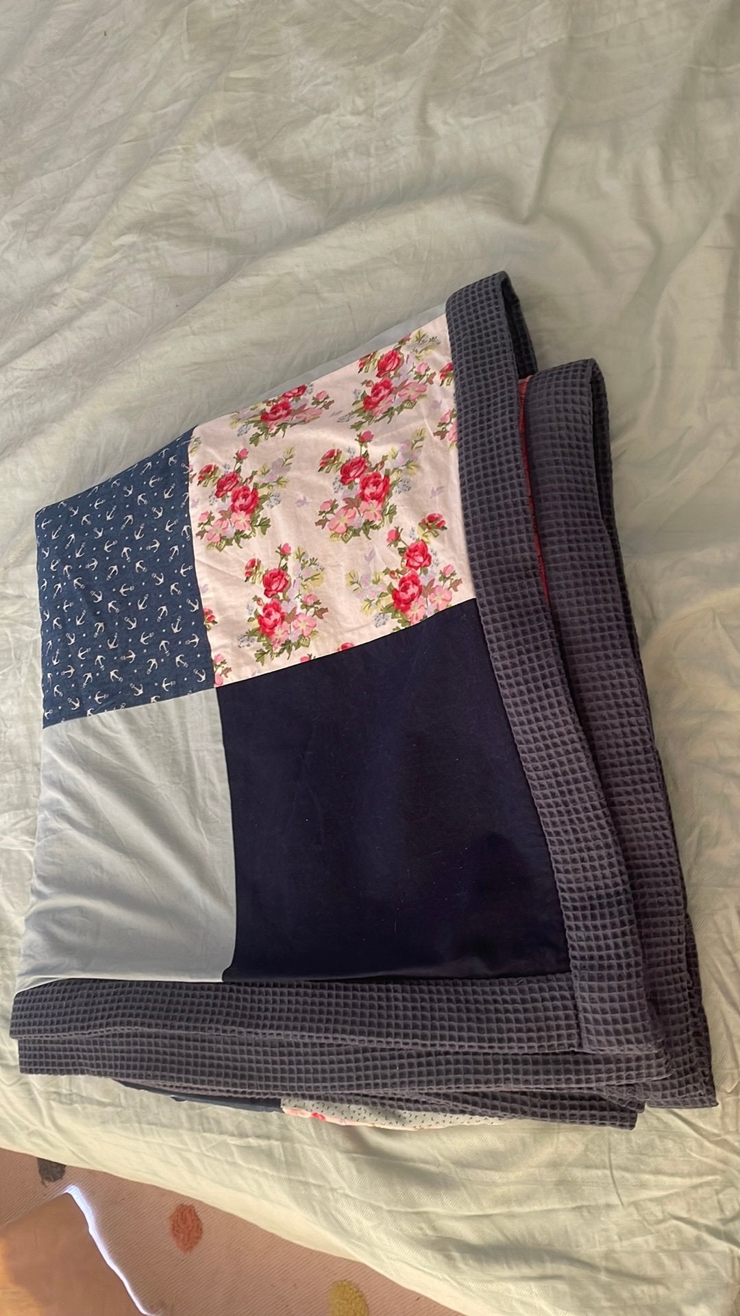 Pachwork twee persons sprei, Huis en Inrichting, Slaapkamer | Beddengoed, Ophalen of Verzenden, Zo goed als nieuw, Tweepersoons